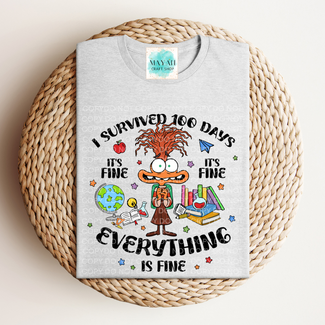 I survived 100 days ash grey shirt. -Mayan Craft Shop