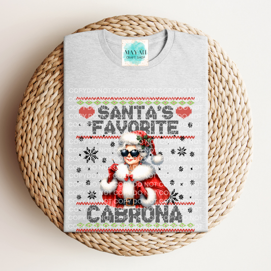 Santa's favorite cabrona ash grey shirt. -Mayan Craft Shop