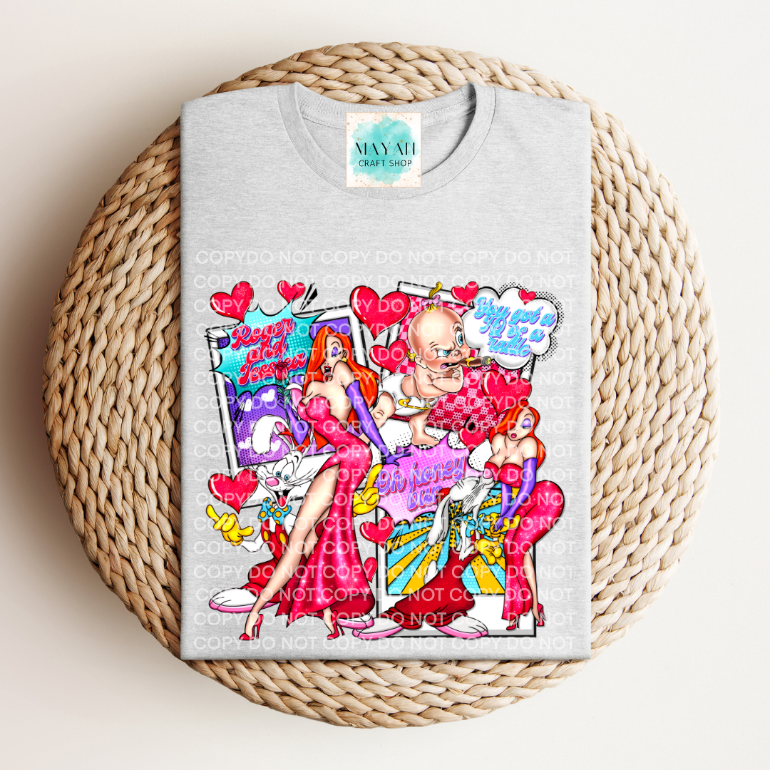 Toon love ash grey shirt. -Mayan Craft Shop