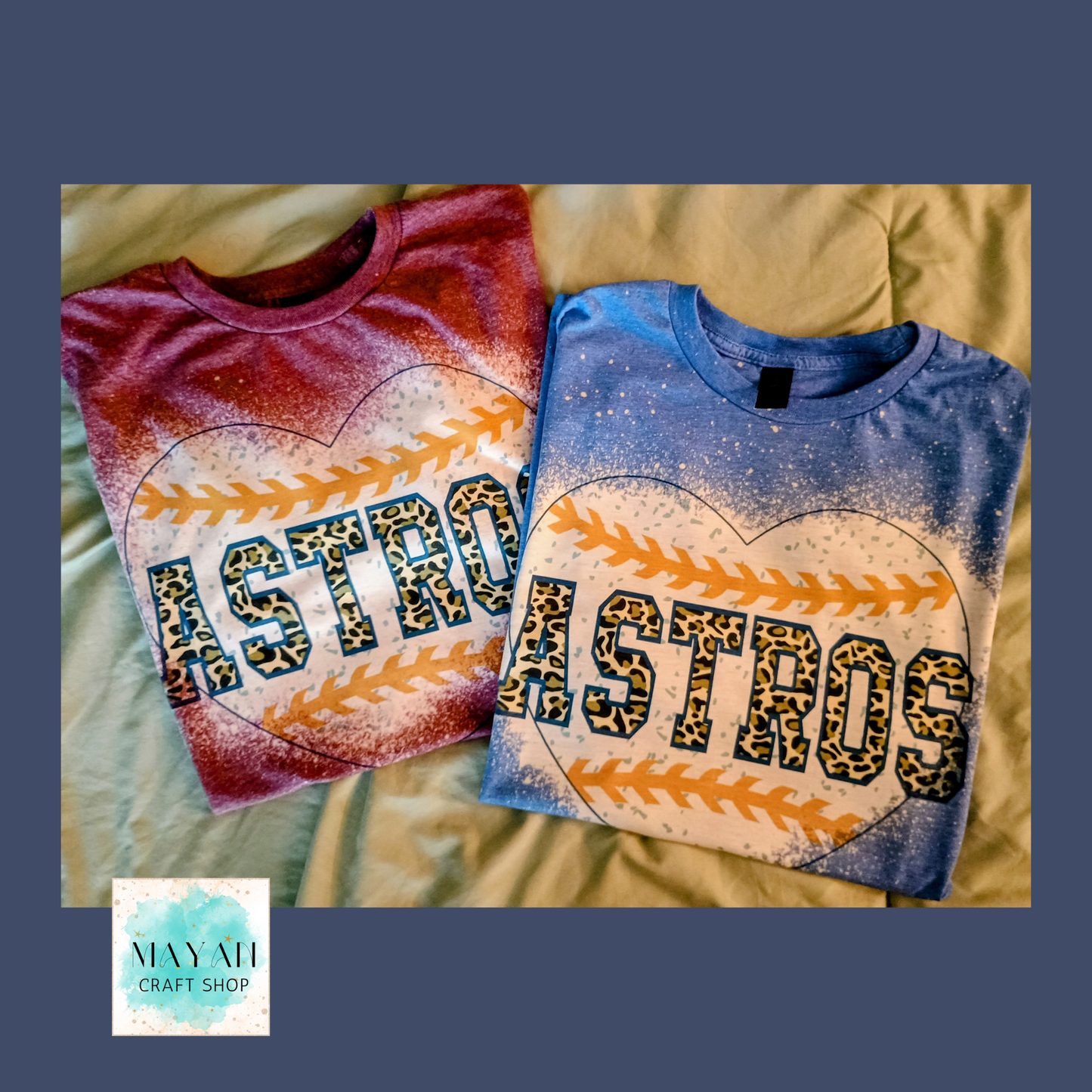 Astros Heart Bleached Tee - Mayan Craft Shop