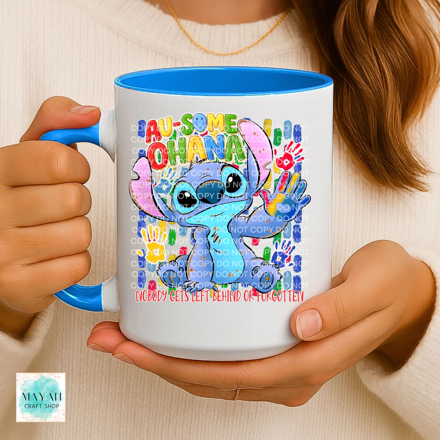 Au-some blue alien mug.