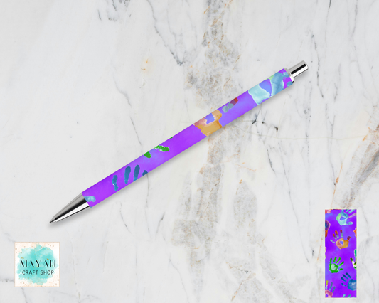 Rainbow hands pen.