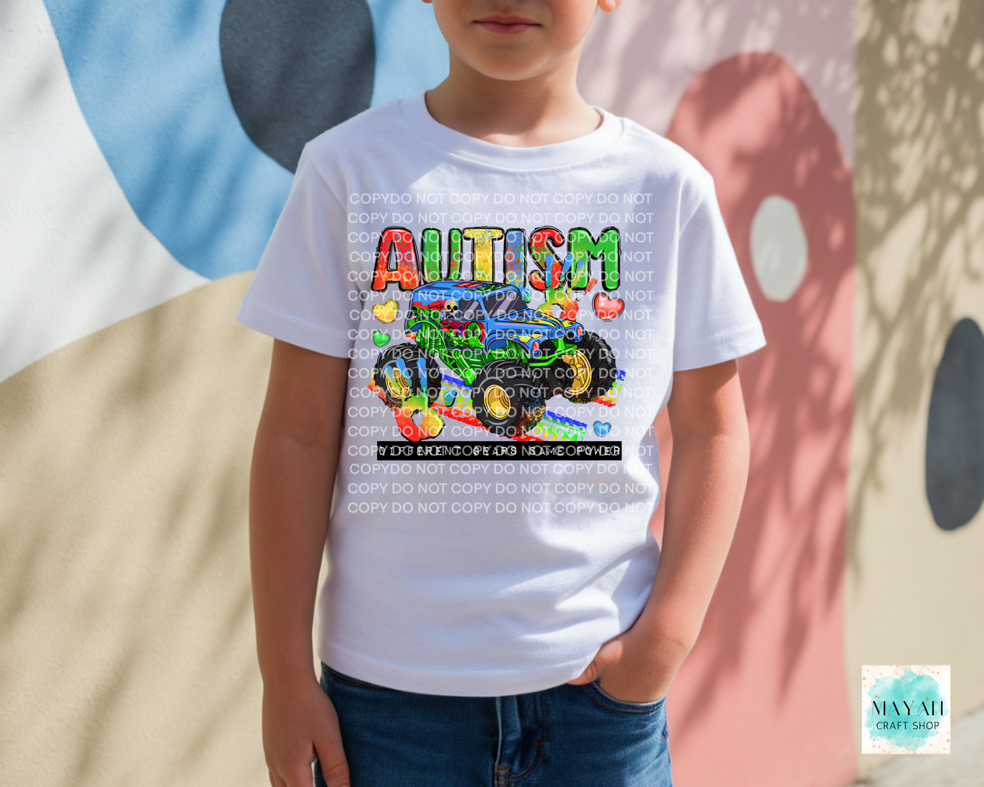 Autism Monster Truck Kids Shirt | Mayan Craft Shop