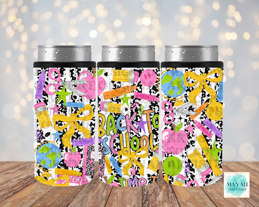 Back to school slim can cooler.