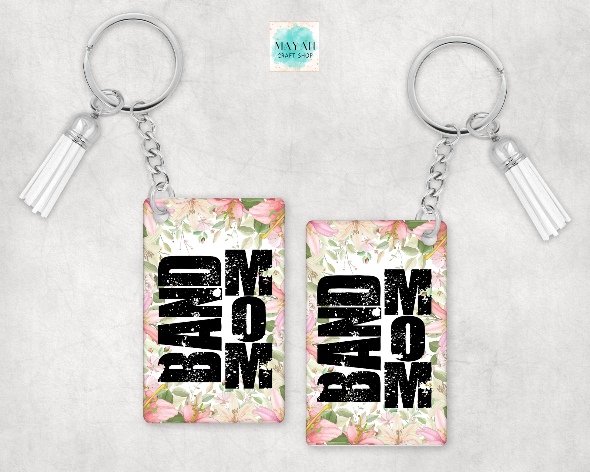 Band mom key chain. -Mayan Craft Shop