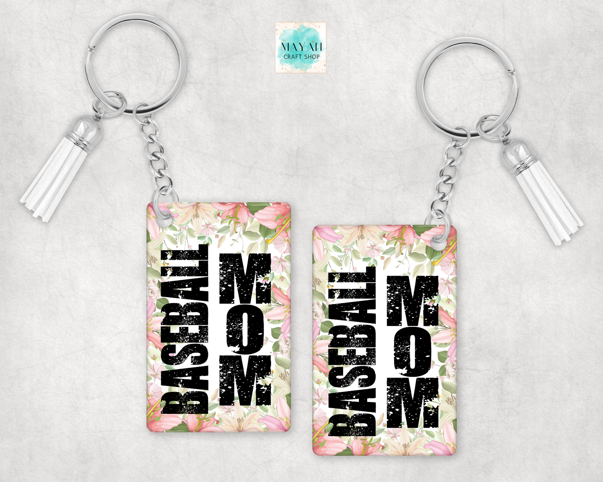 Baseball mom key chain. -Mayan Craft Shop