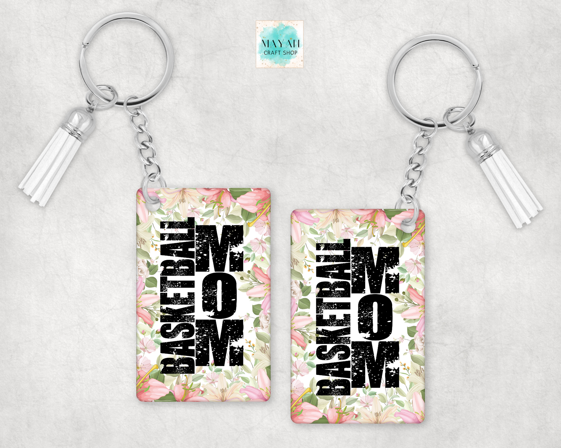Basketball mom keychain. -Mayan Craft Shop 