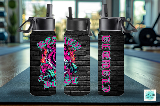 Beauty beast water bottle. -Mayan Craft Shop