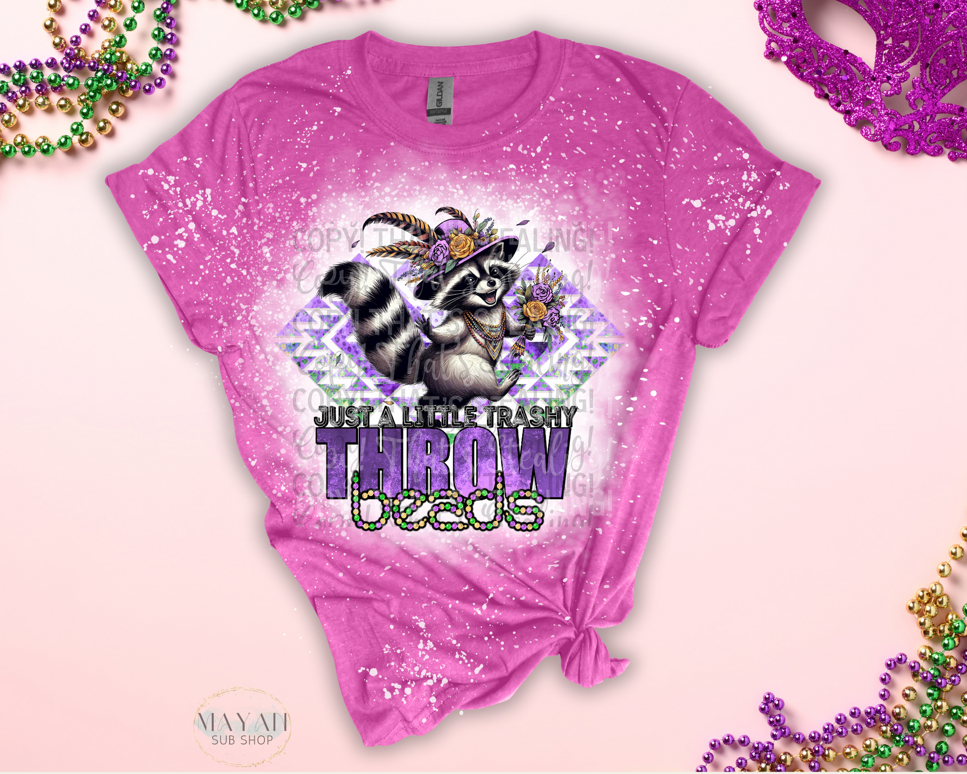 Trashy Throw Beads Bleached Shirt - Mayan Sub Shop