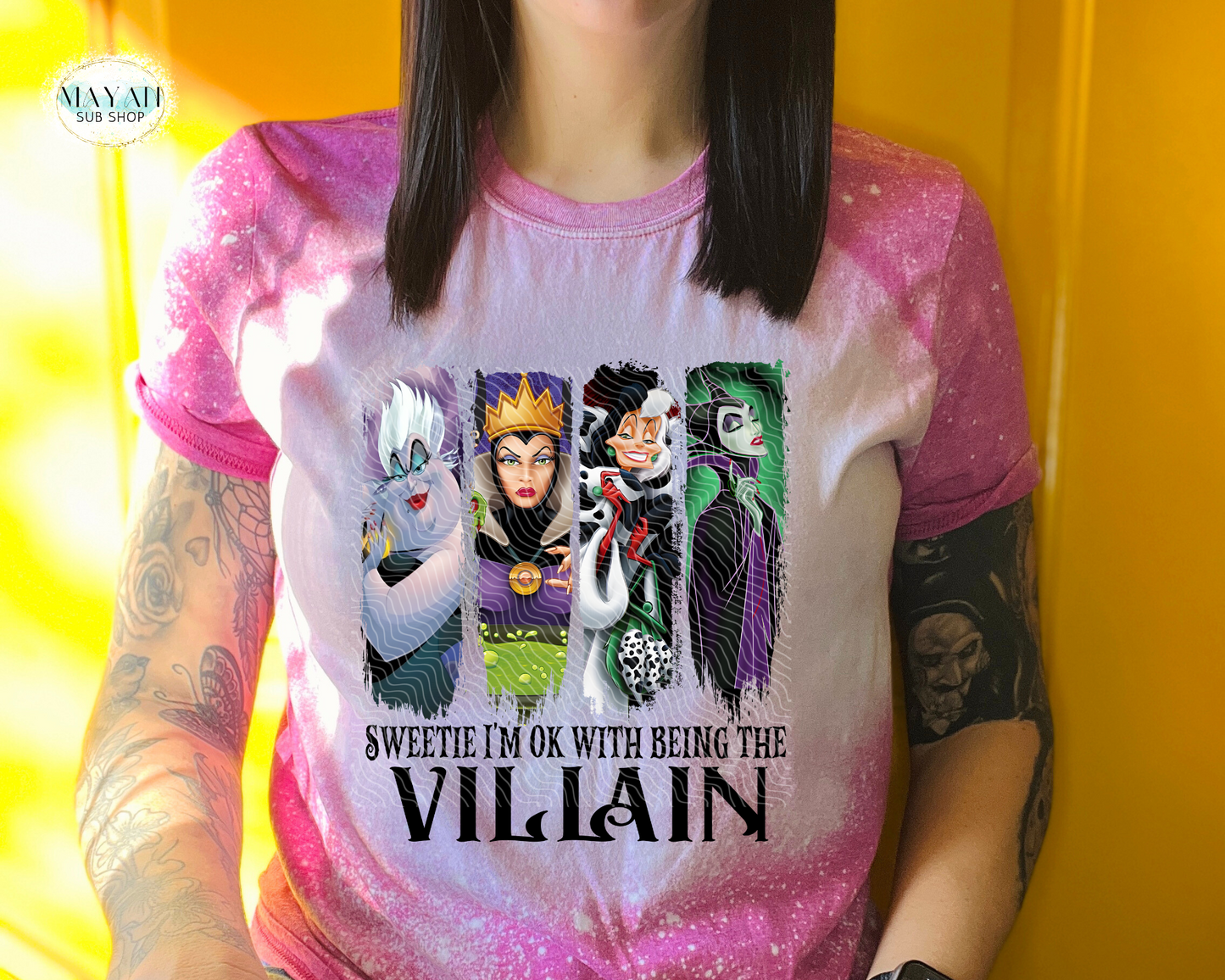 OK Being a Villain Bleached Tee