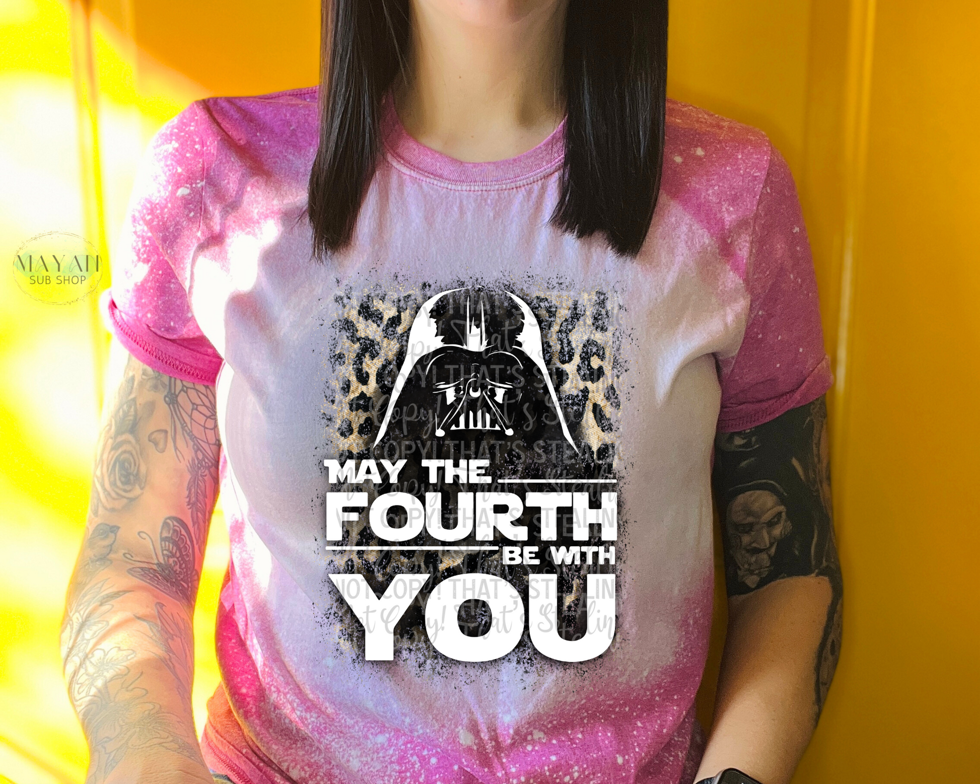 May The Fourth Be With You Bleached Tee - Mayan Sub Shop