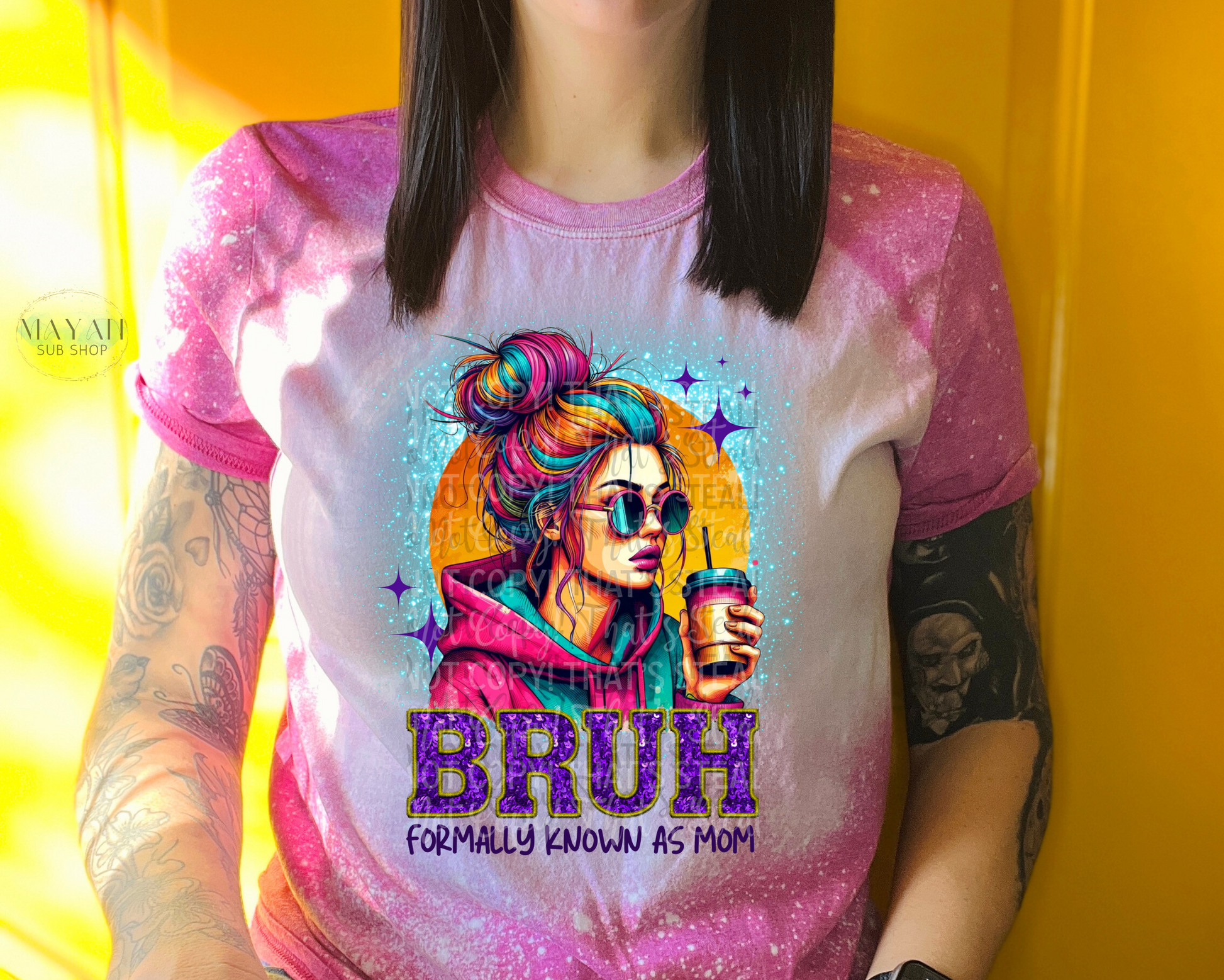 Bruh Bleached Tee - Mayan Sub Shop