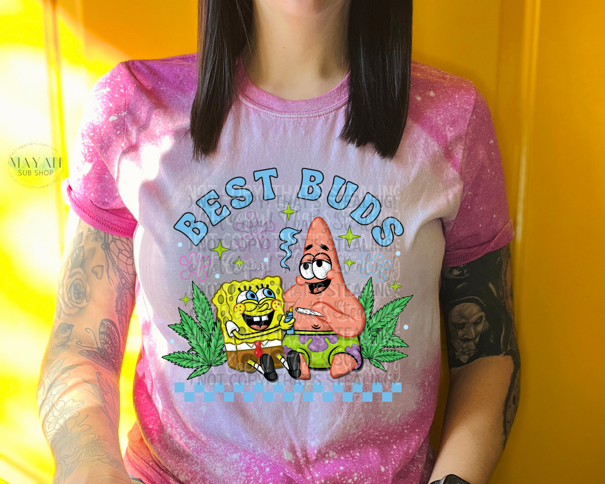 Best Buds Bleached Tee - Mayan Sub Shop