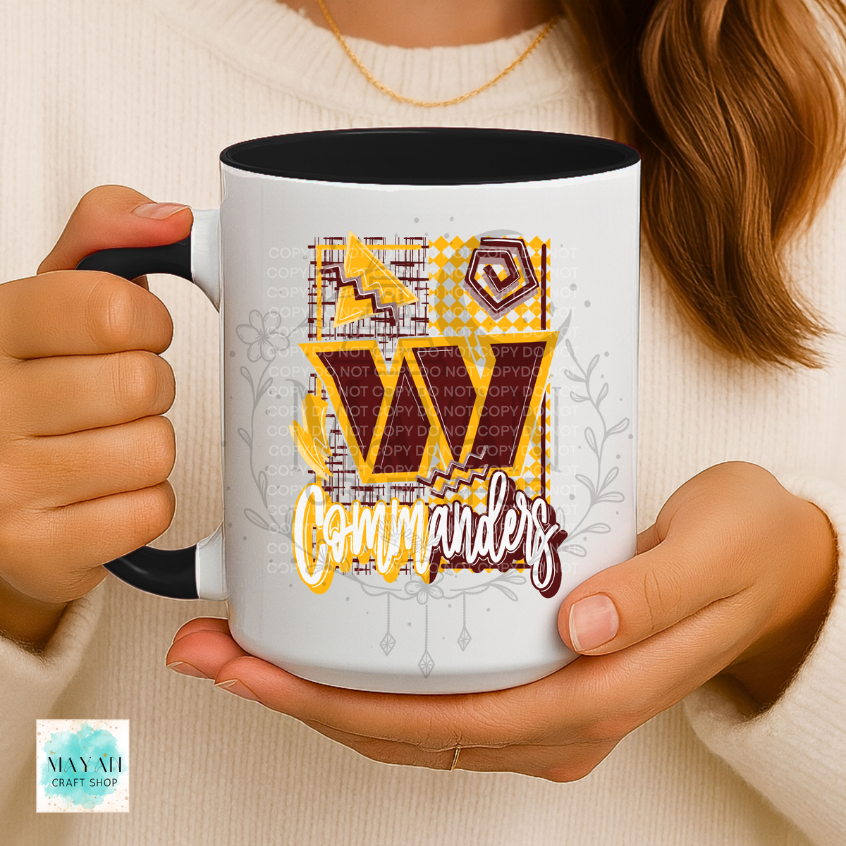 Washington football retro black coffee mug.
