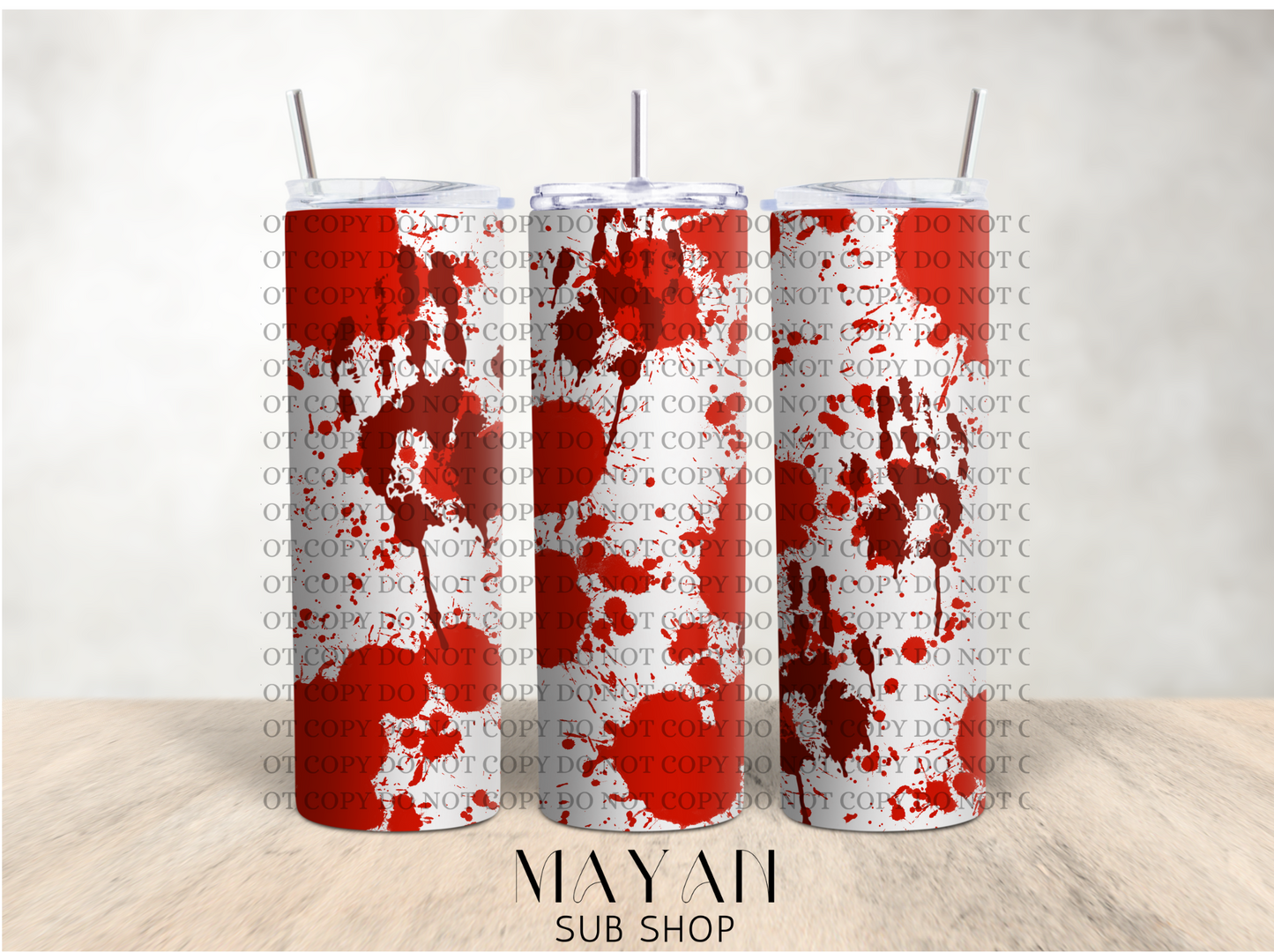 Blood splatter tumbler - Mayan Sub Shop