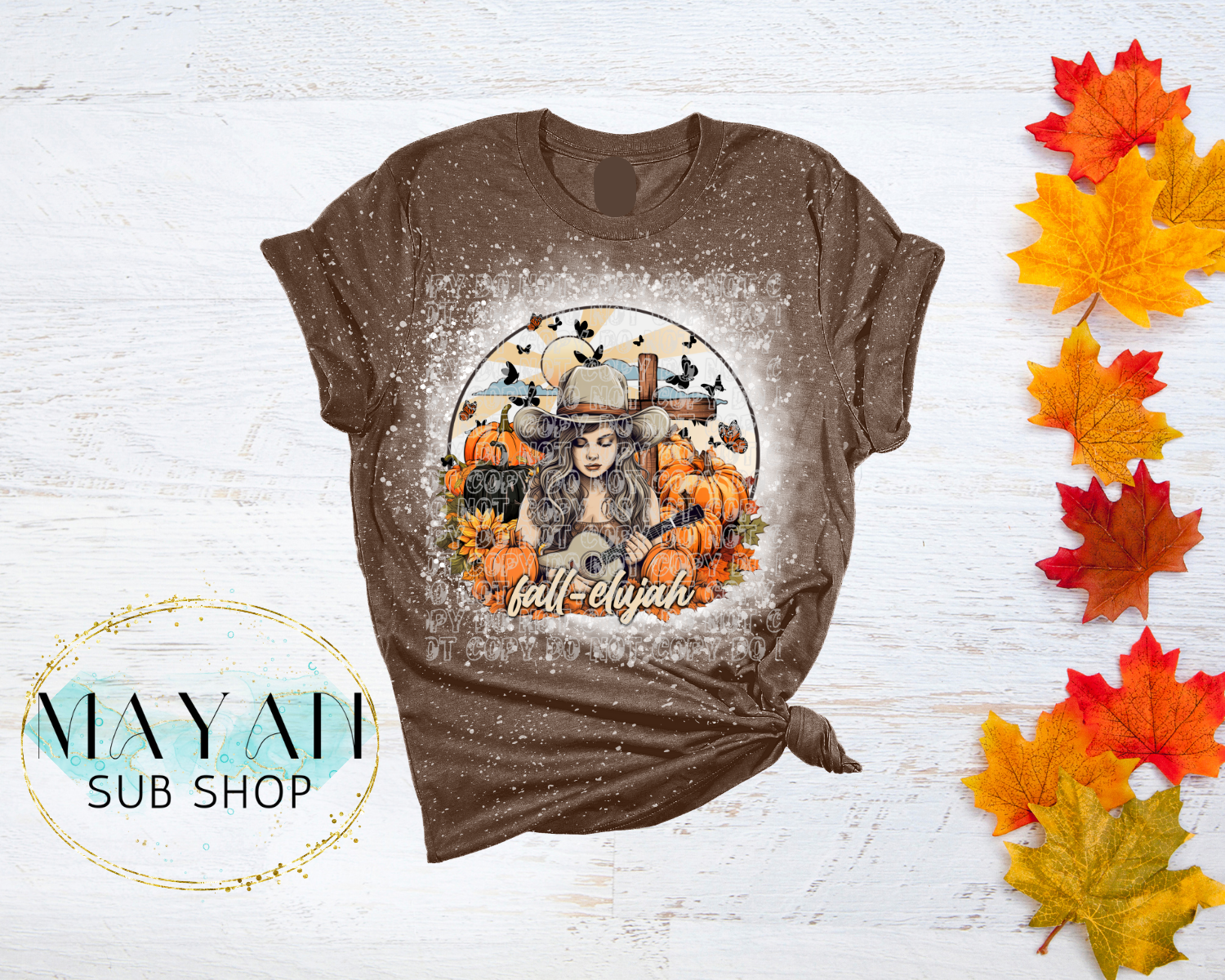 Fall-elujah Bleached Shirt - Mayan Sub Shop