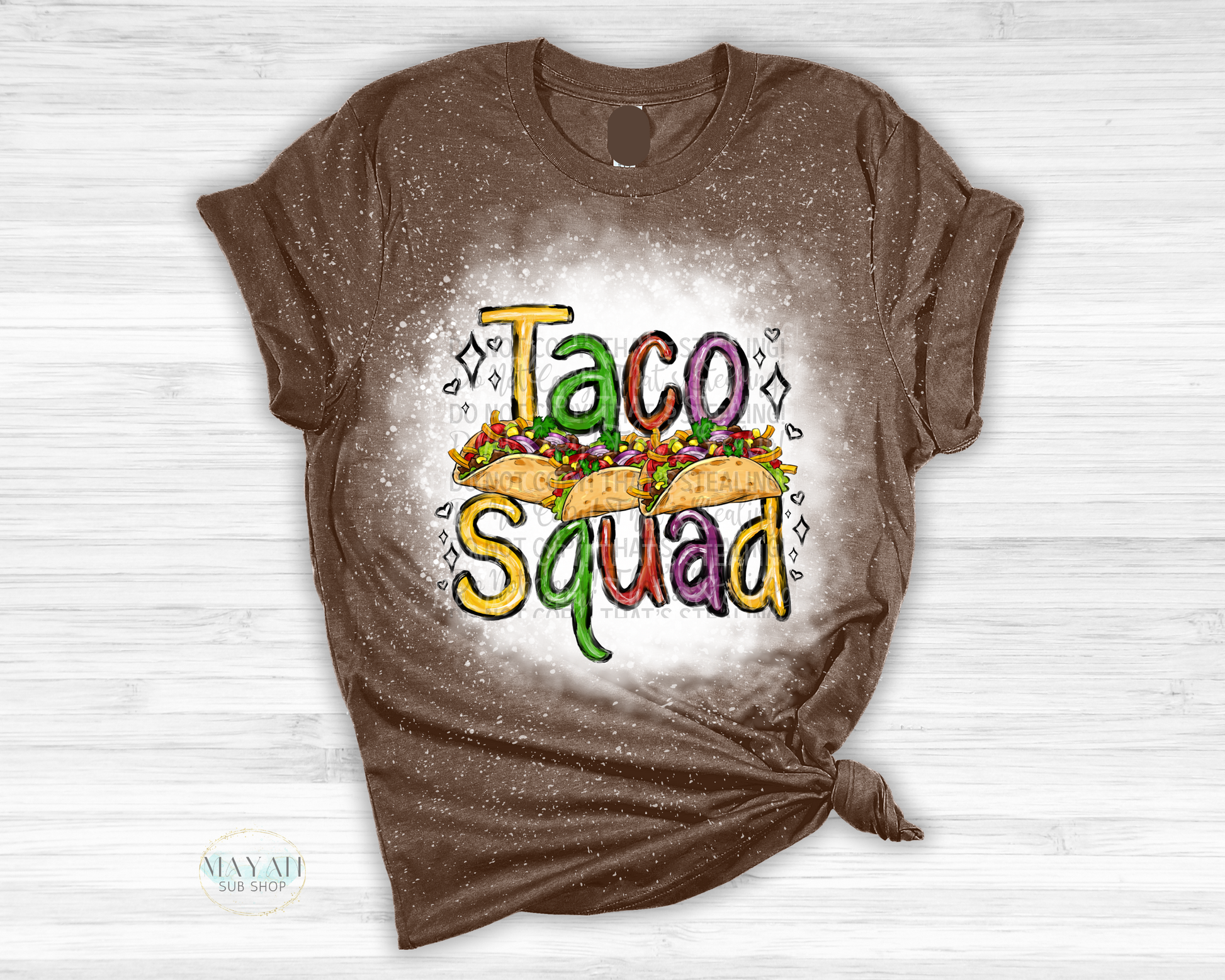 Taco Squad Bleached Tee - Mayan Sub Shop