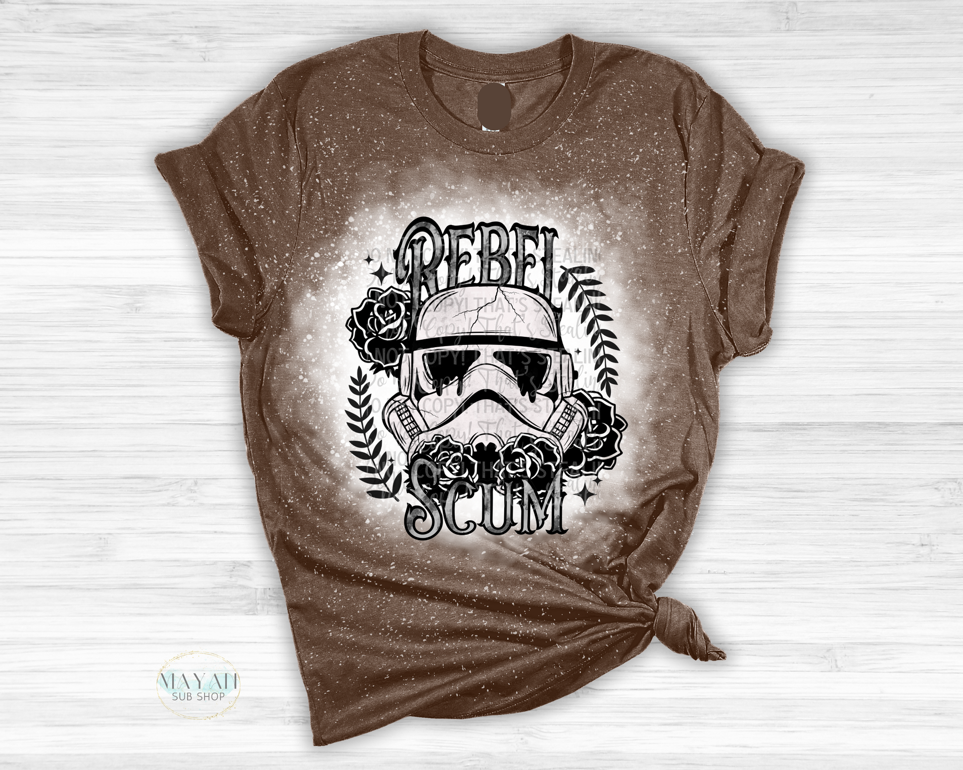 Rebel Scum Bleached Tee - Mayan Sub Shop