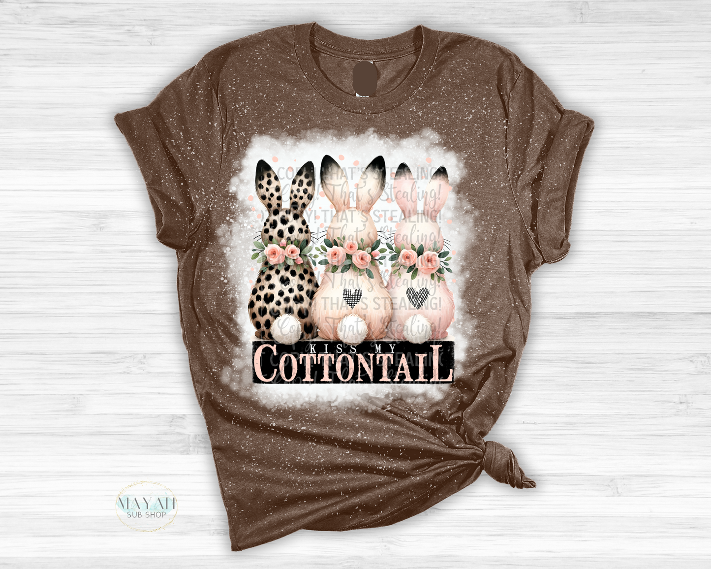 Kiss My Cottontail Bleached Tee - Mayan Sub Shop