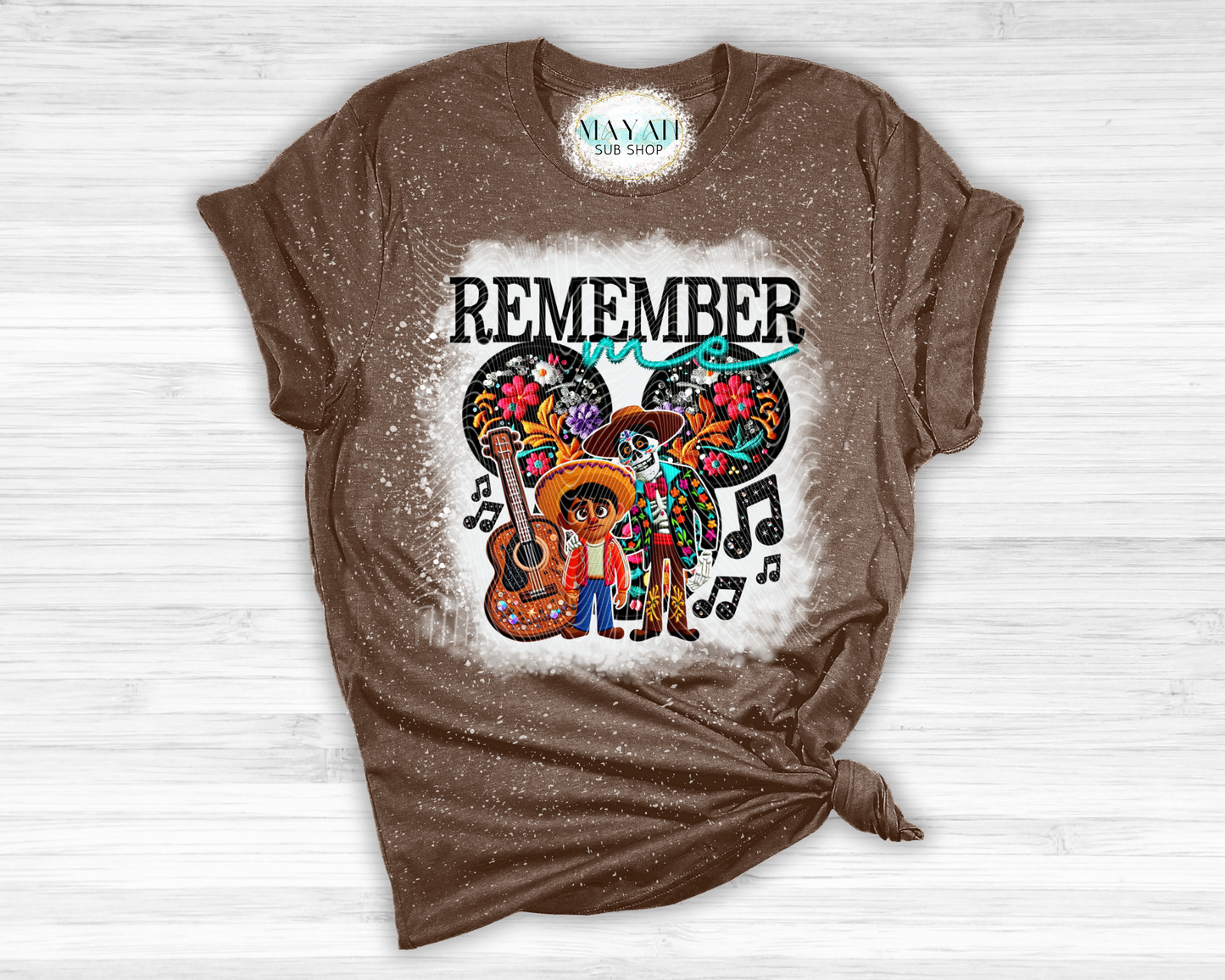 Remember me heather brown bleached tee. -Mayan Sub Shop