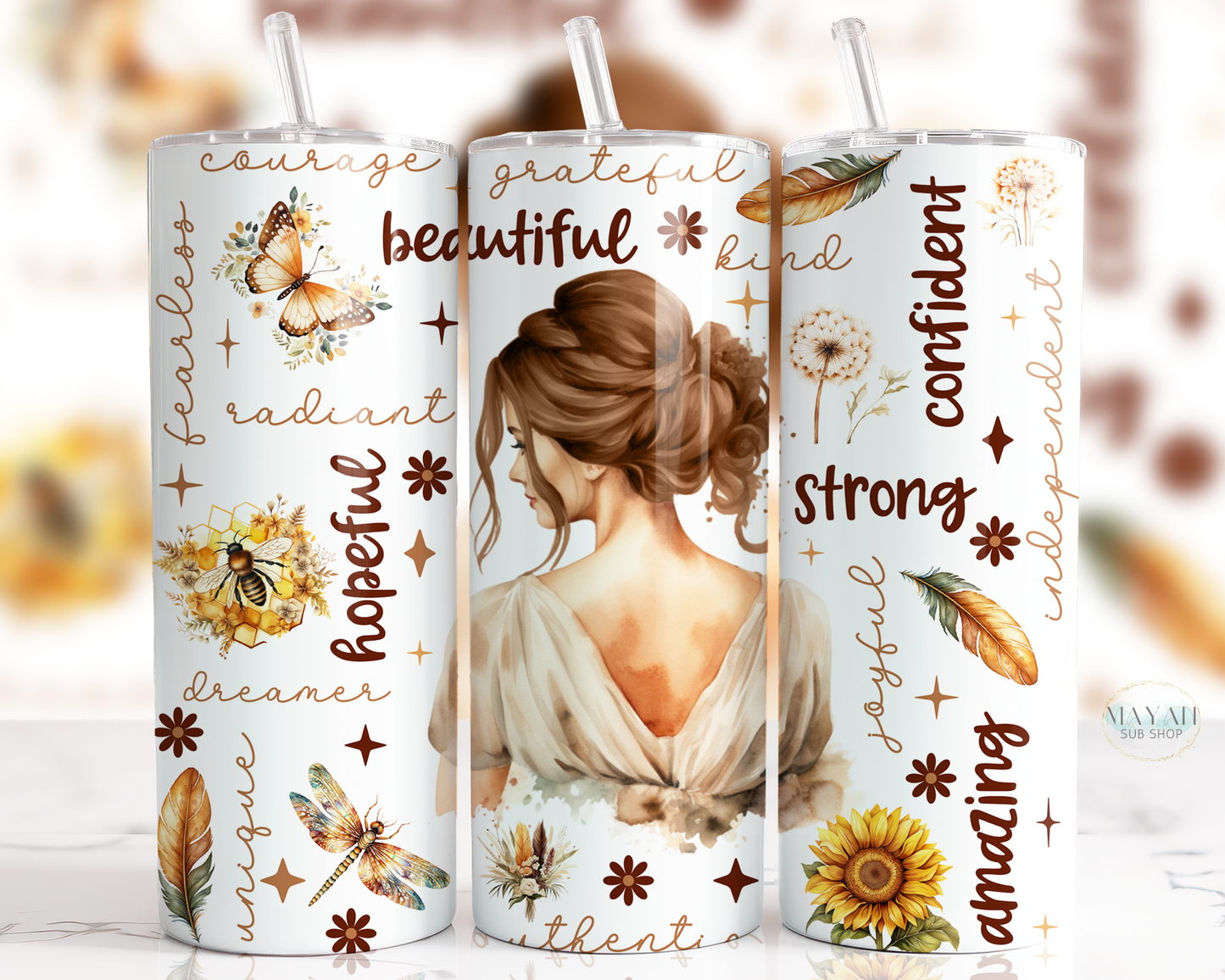 Woman Affirmations Tumbler - Mayan Sub Shop