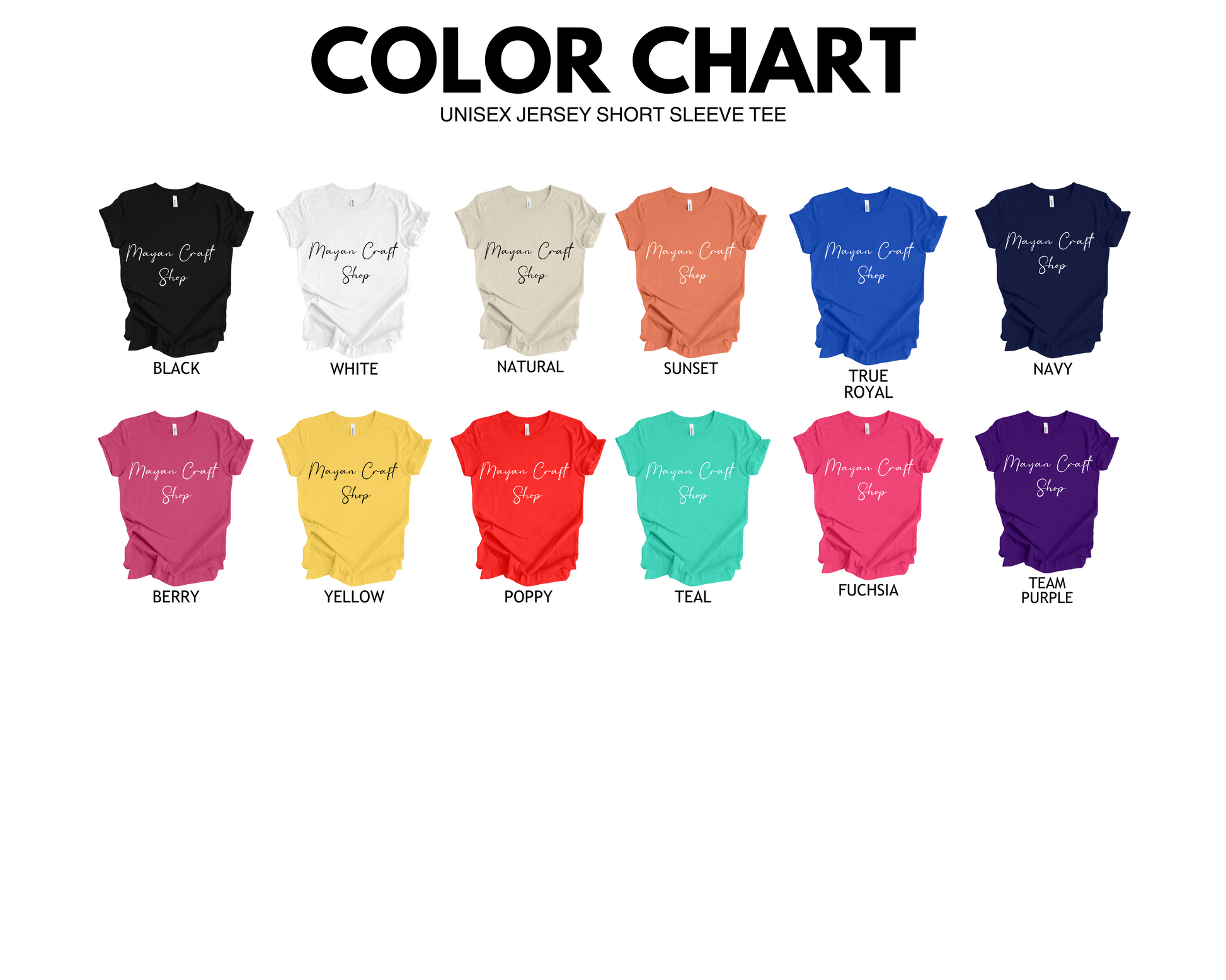 color chart guide. -Mayan Craft Shop