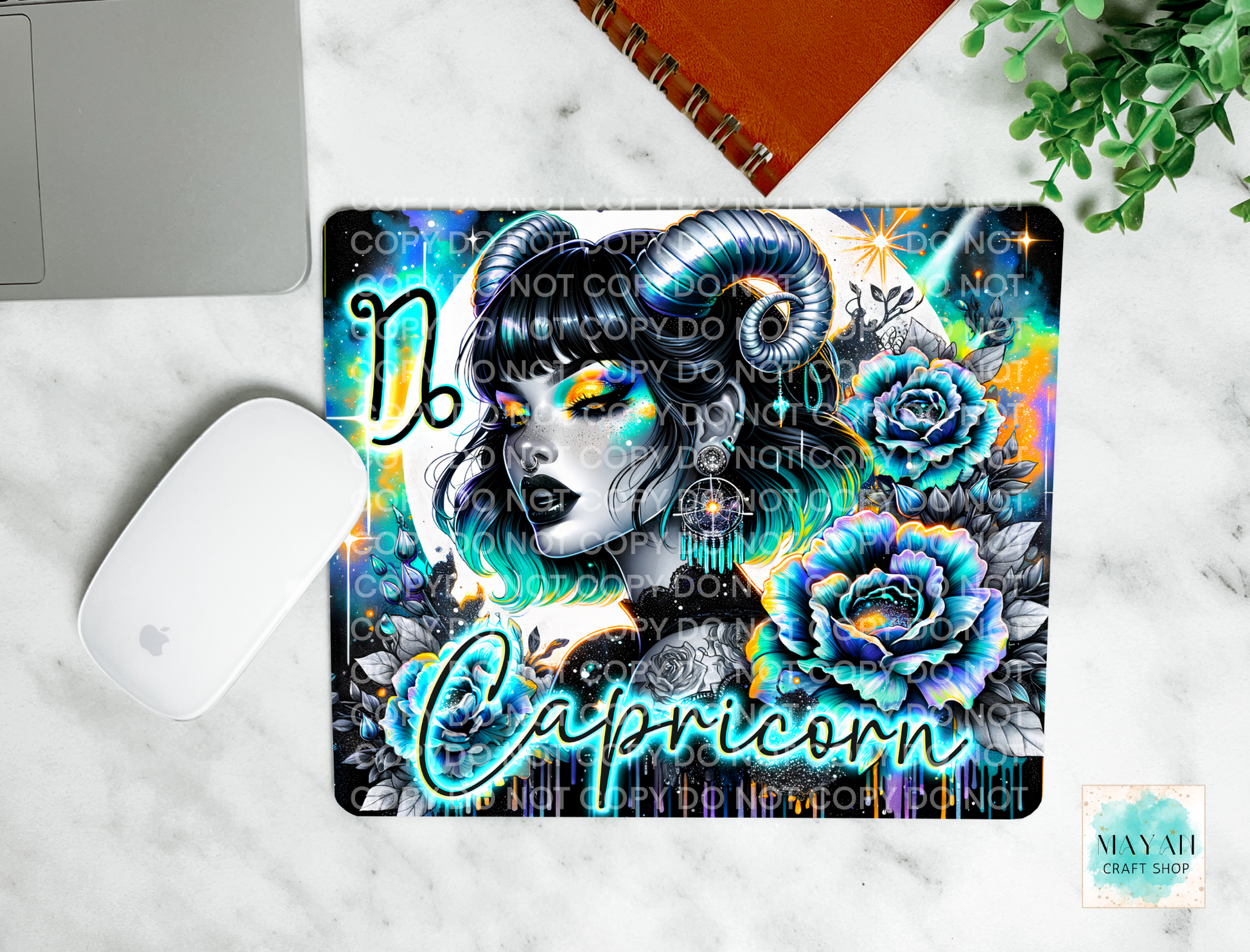 Capricorn mouse pad. -Mayan Craft Shop