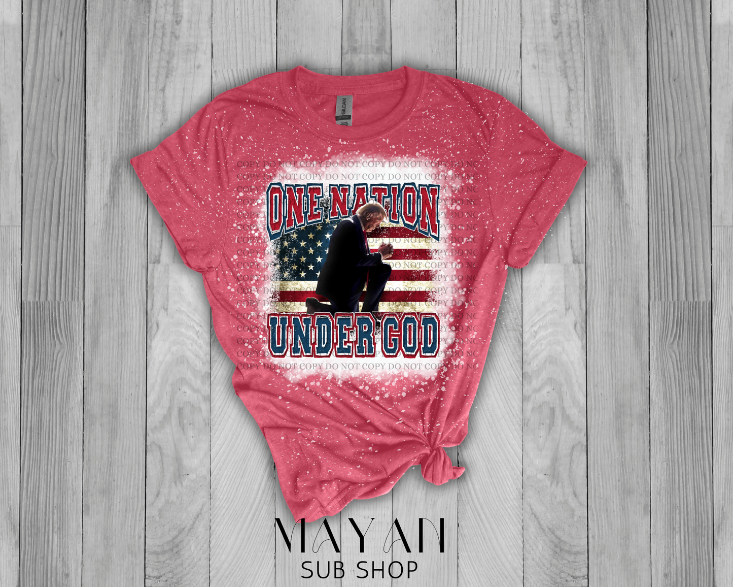 One Nation Under God Bleached Shirt - Mayan Sub Shop