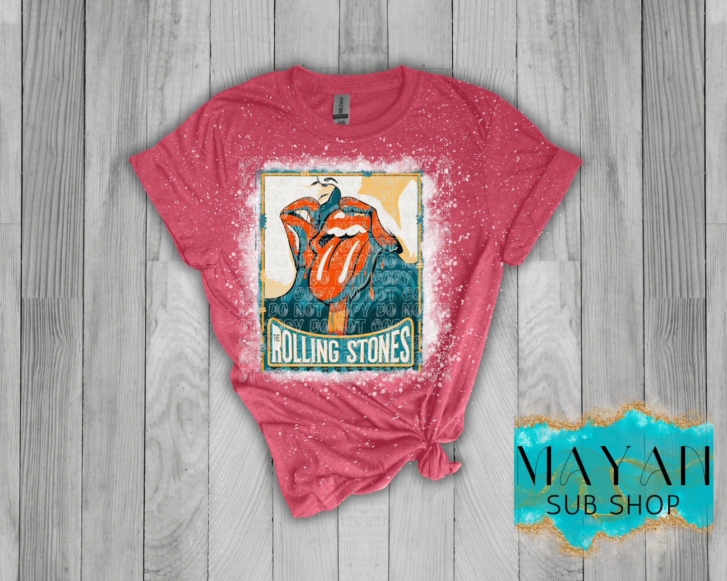 Rolling Stones Bleached Shirt - Mayan Sub Shop