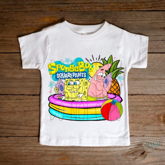 Cartoon character summer kids shirt. -Mayan Sub Shop