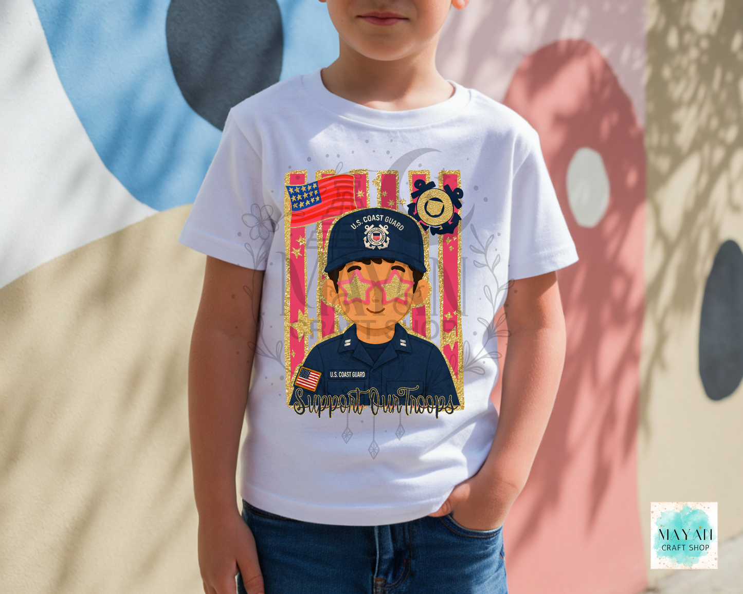 Support our troops kids shirt.
