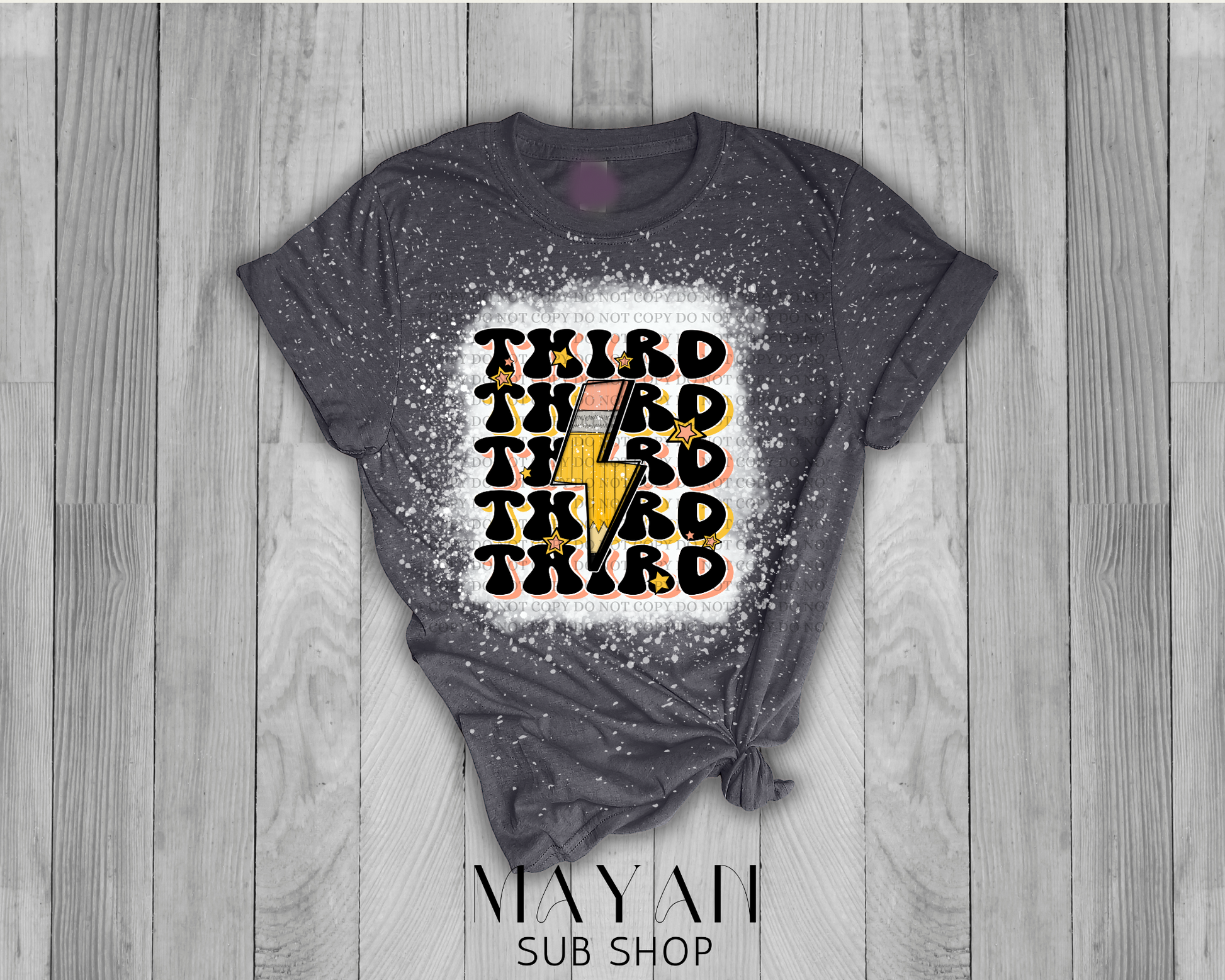 Third Grade Teacher Retro Bleached Shirt - Mayan Sub Shop