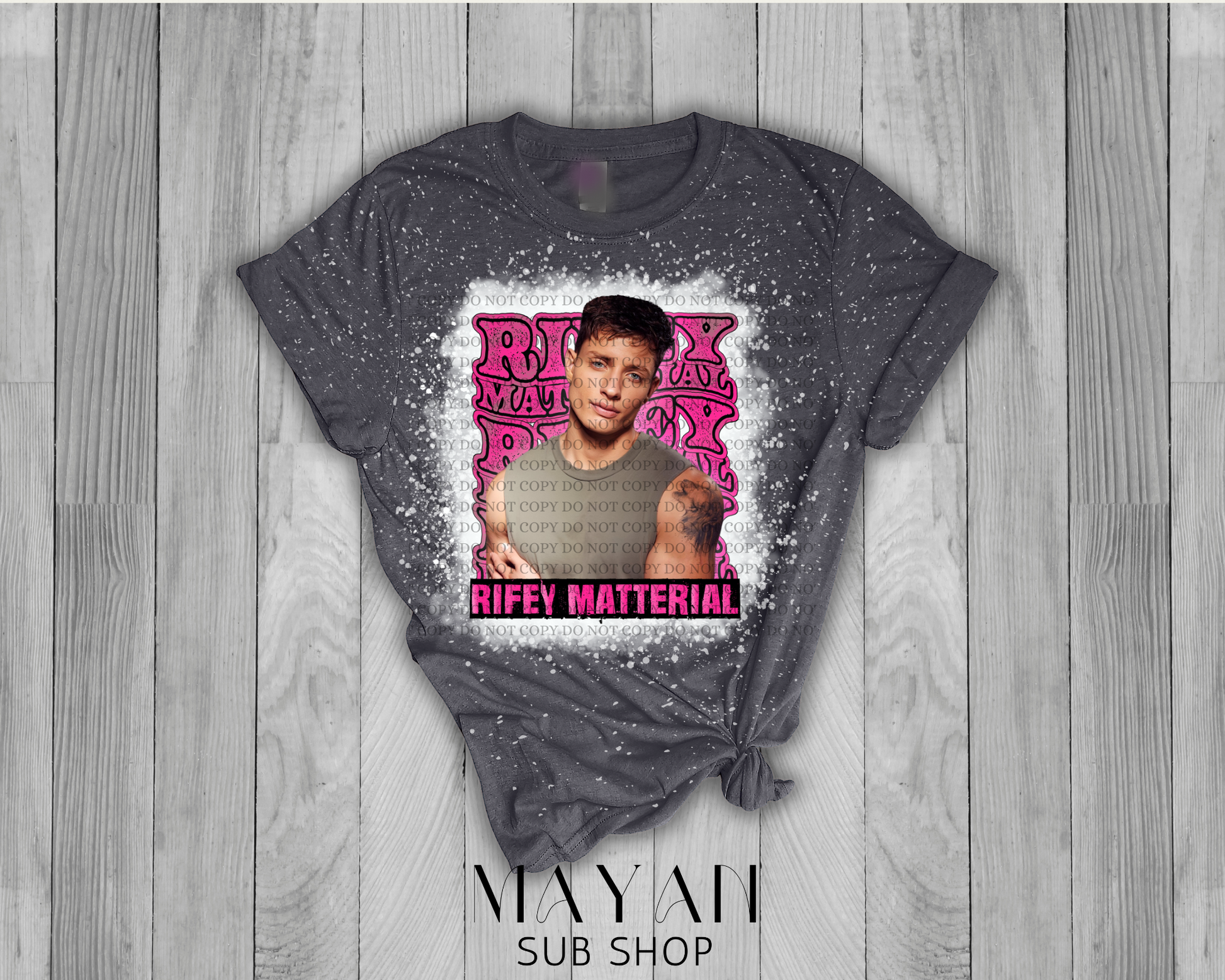 Riffey Matterial Pink Bleached Shirt - Mayan Sub Shop