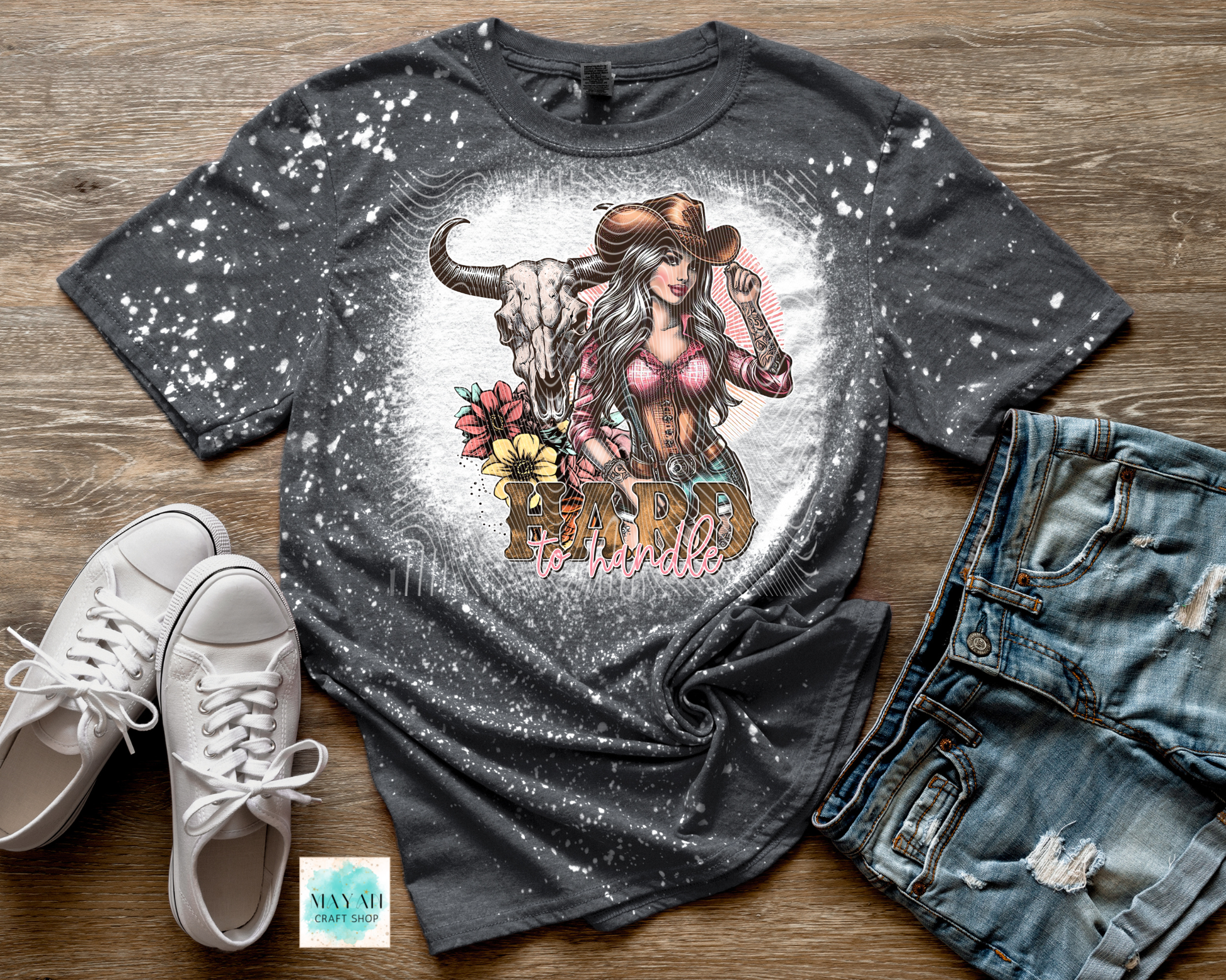 Hard to handle bleached shirt.