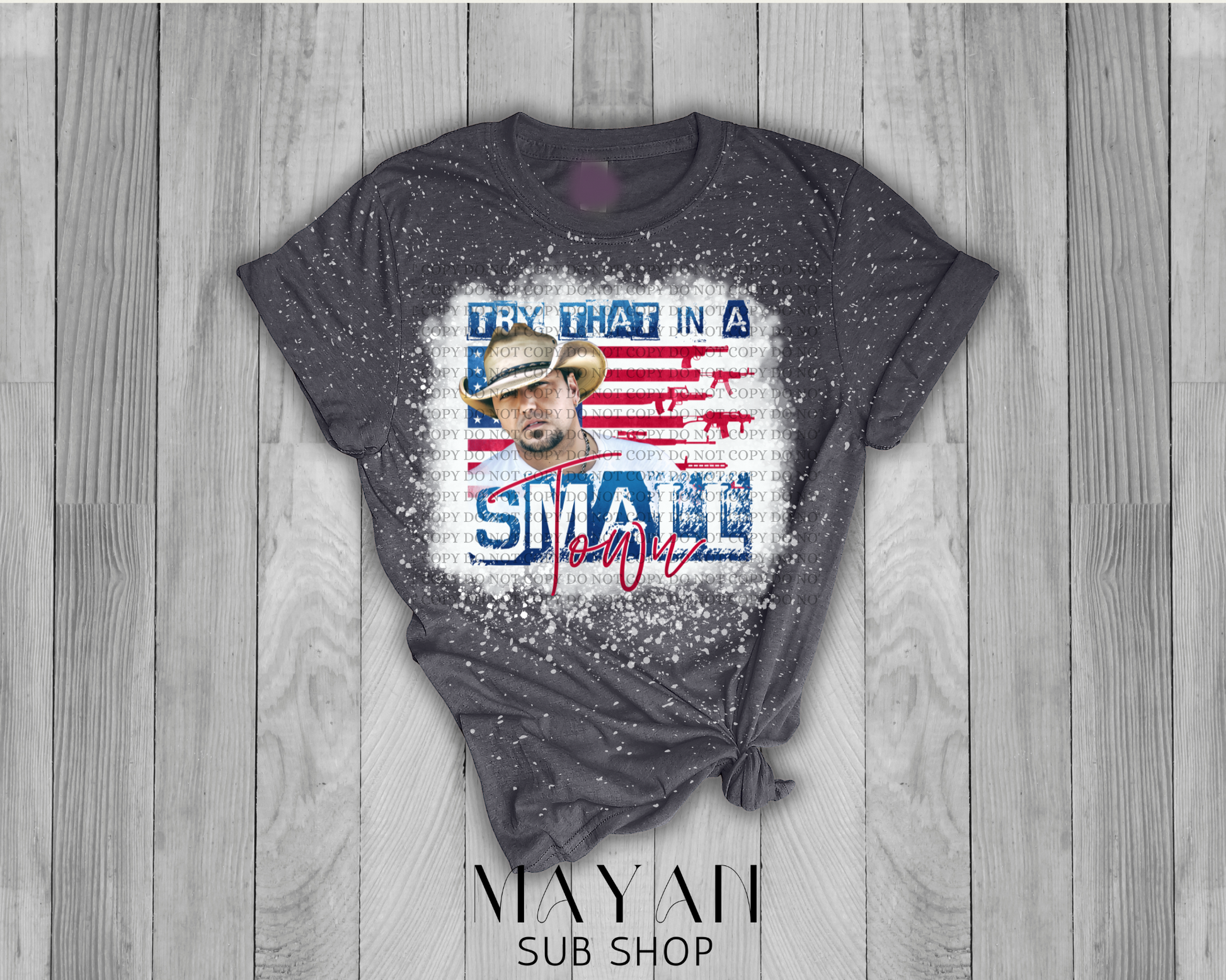 Small Town Bleached Shirt - Mayan Sub Shop