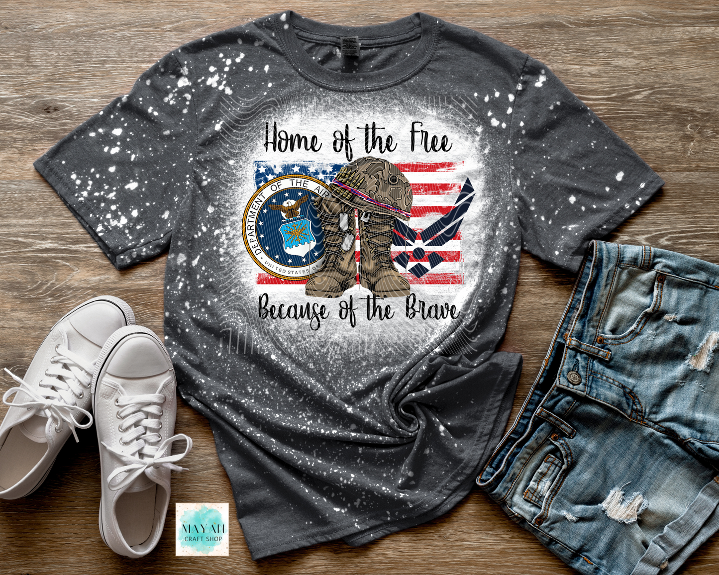 Home of the Free Air Force Bleached Shirt