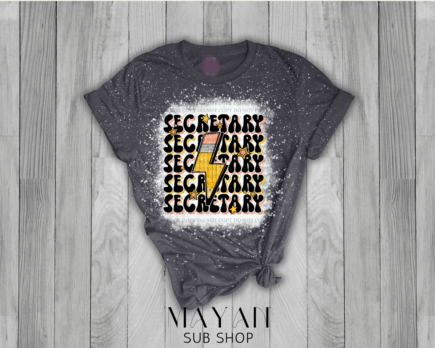 Secretary Retro Bleached Shirt - Mayan Sub Shop