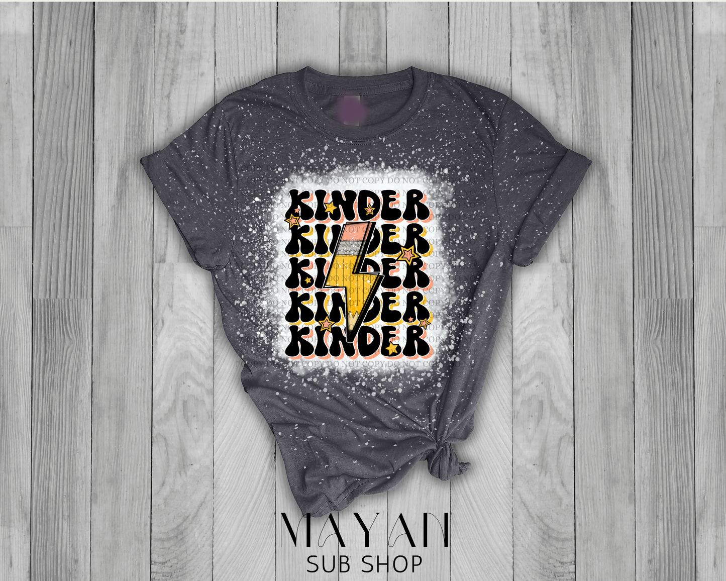 Kinder Teacher Retro Bleached Shirt - Mayan Sub Shop