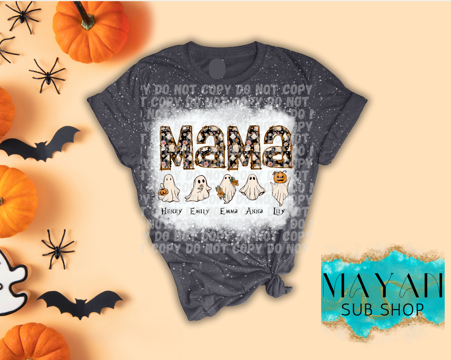 Mama's Ghost Bleached Shirt - Mayan Sub Shop