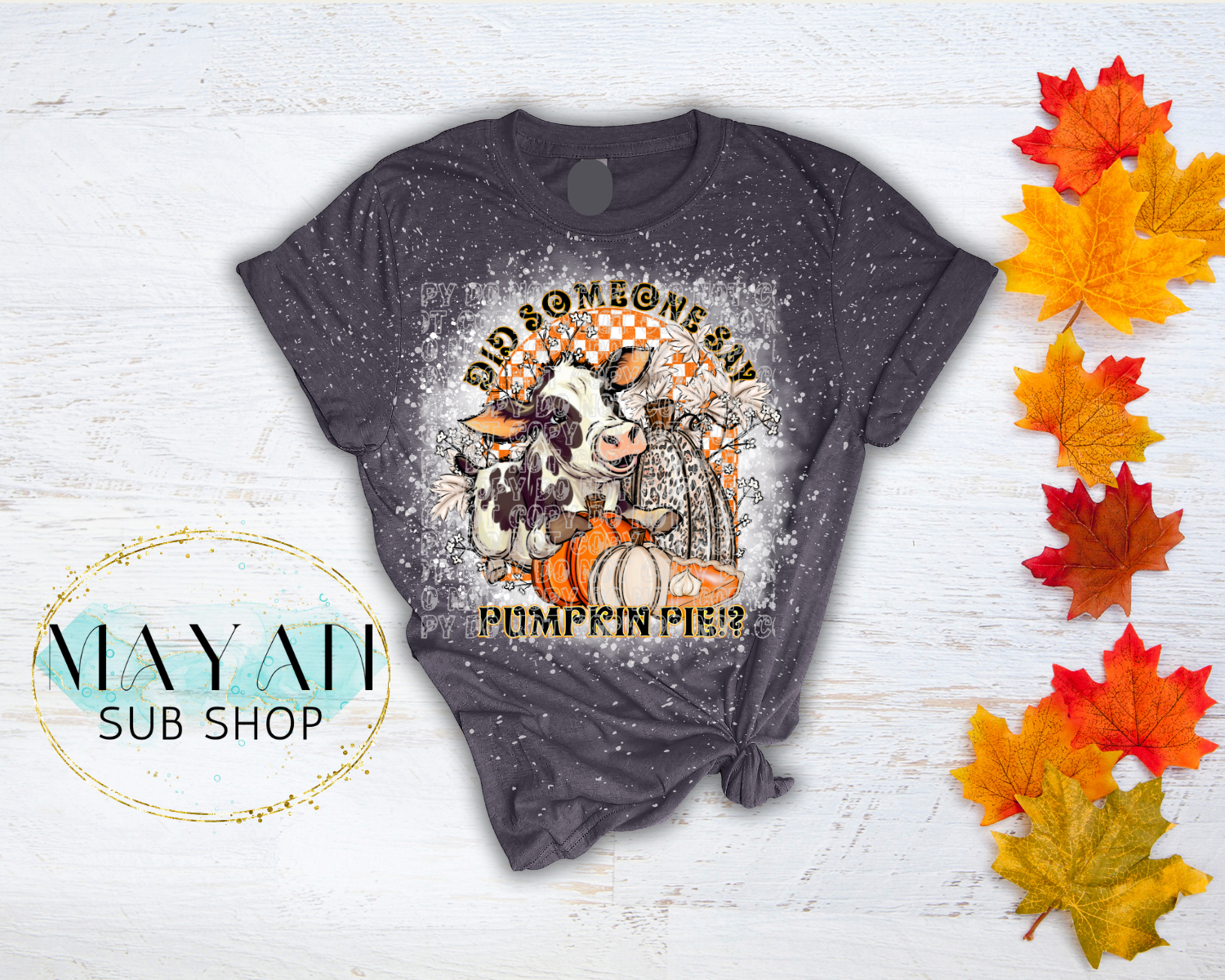 Pumpkin Pie Bleached Shirt - Mayan Sub Shop