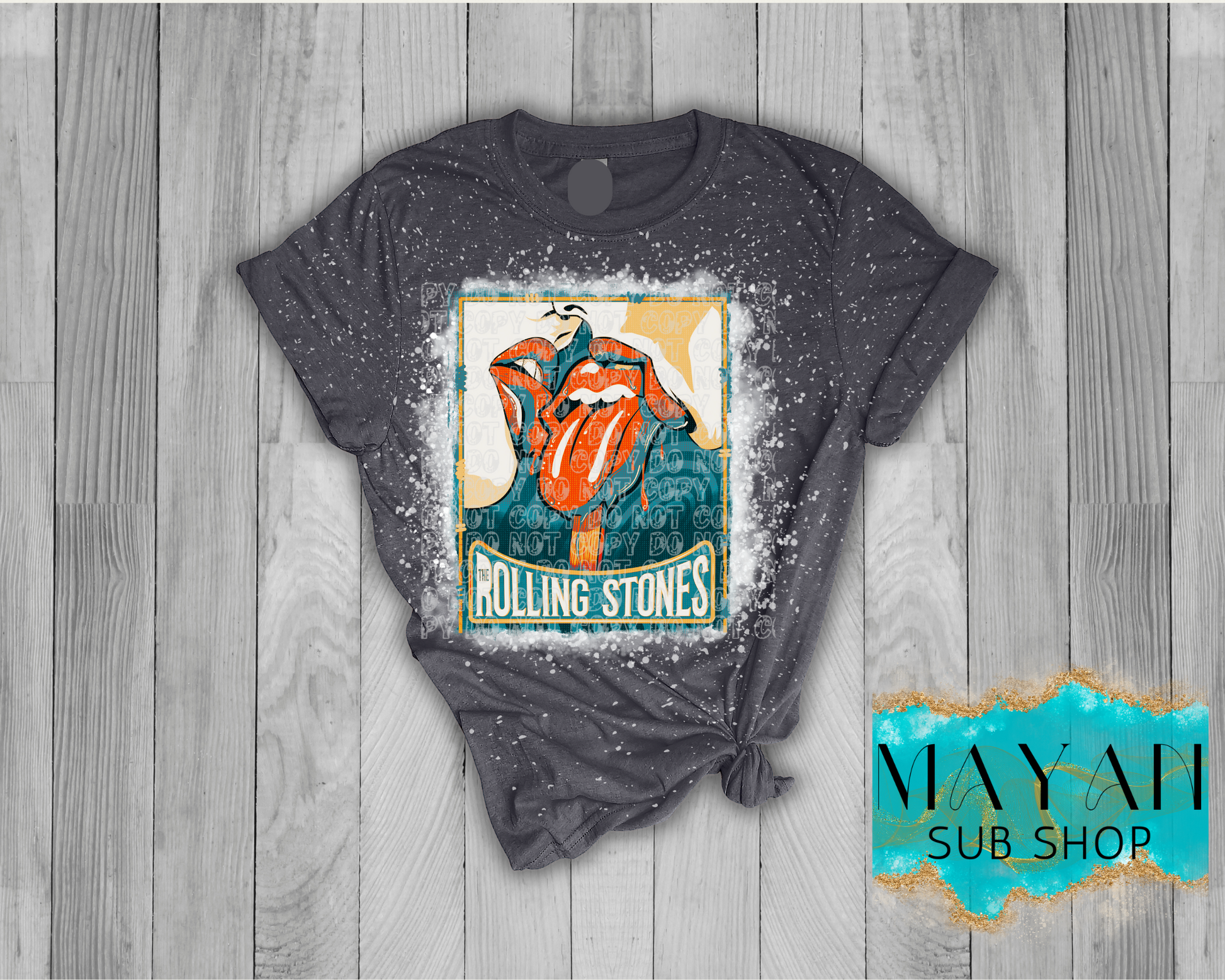 Rolling Stones Bleached Shirt - Mayan Sub Shop