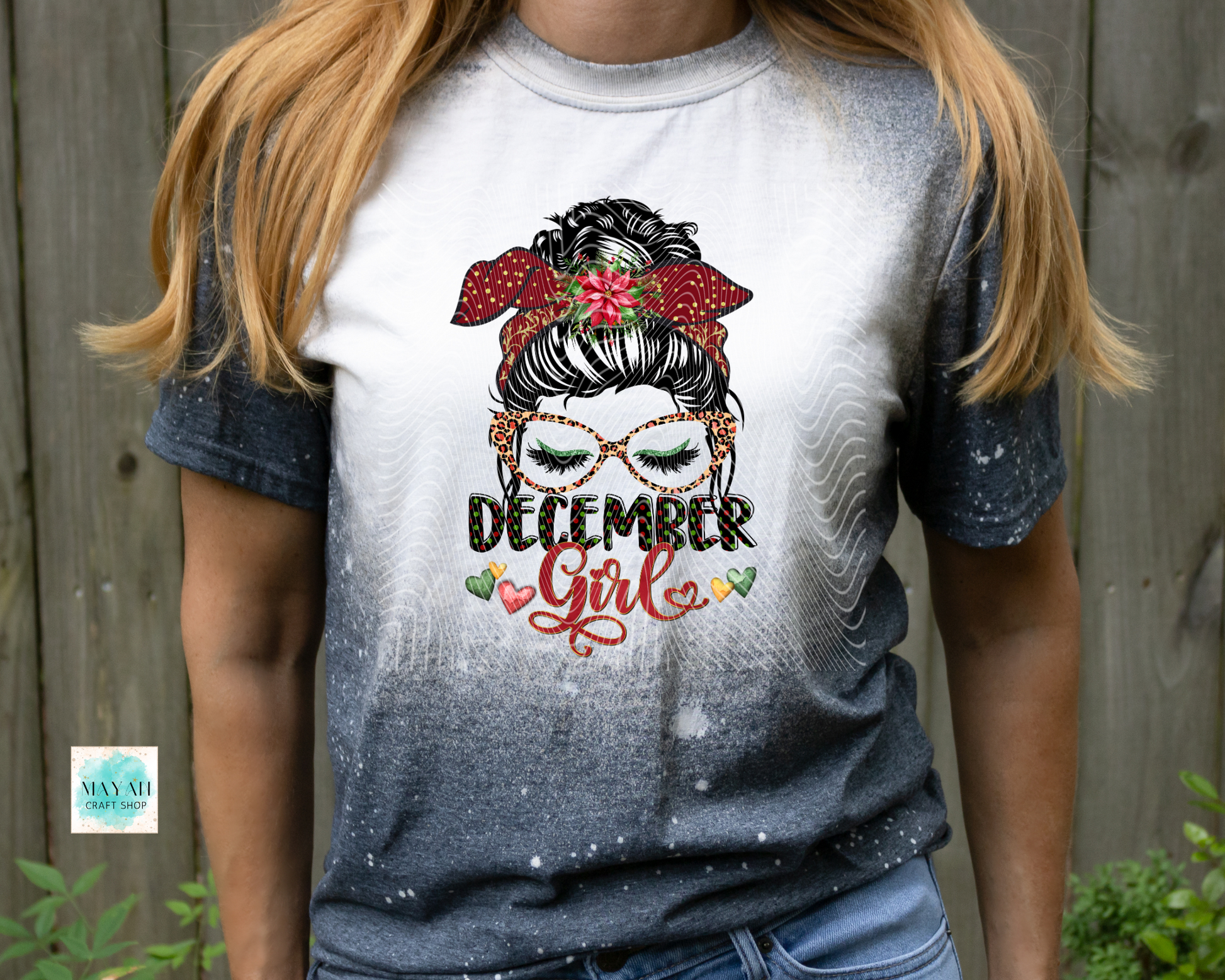 December girl heather charcoal bleached tee. -Mayan Craft Shop