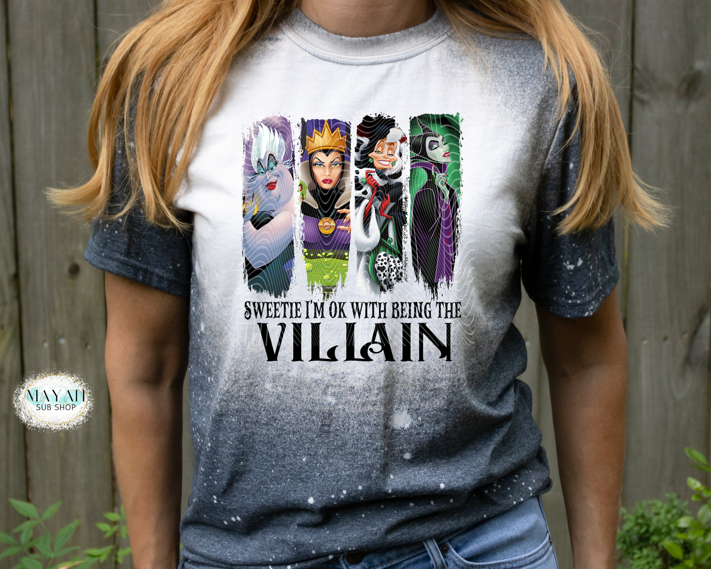 OK Being a Villain Bleached Tee