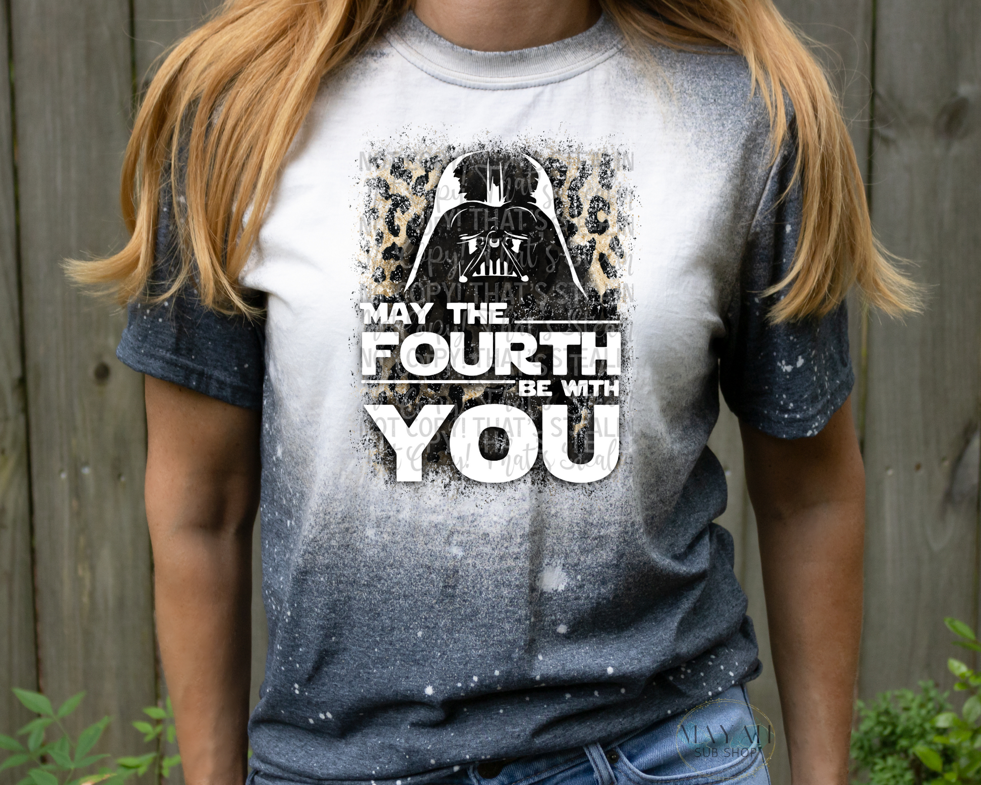 May The Fourth Be With You Bleached Tee - Mayan Sub Shop