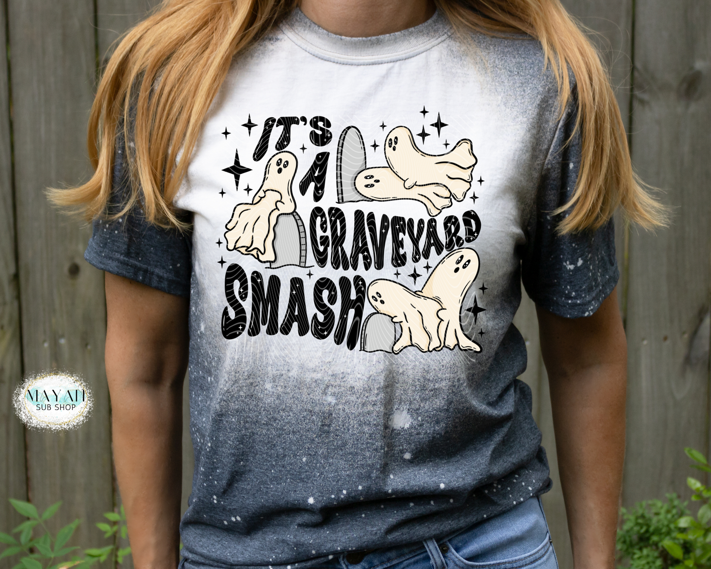 Graveyard smash heather charcoal bleached tee. -Mayan Sub Shop