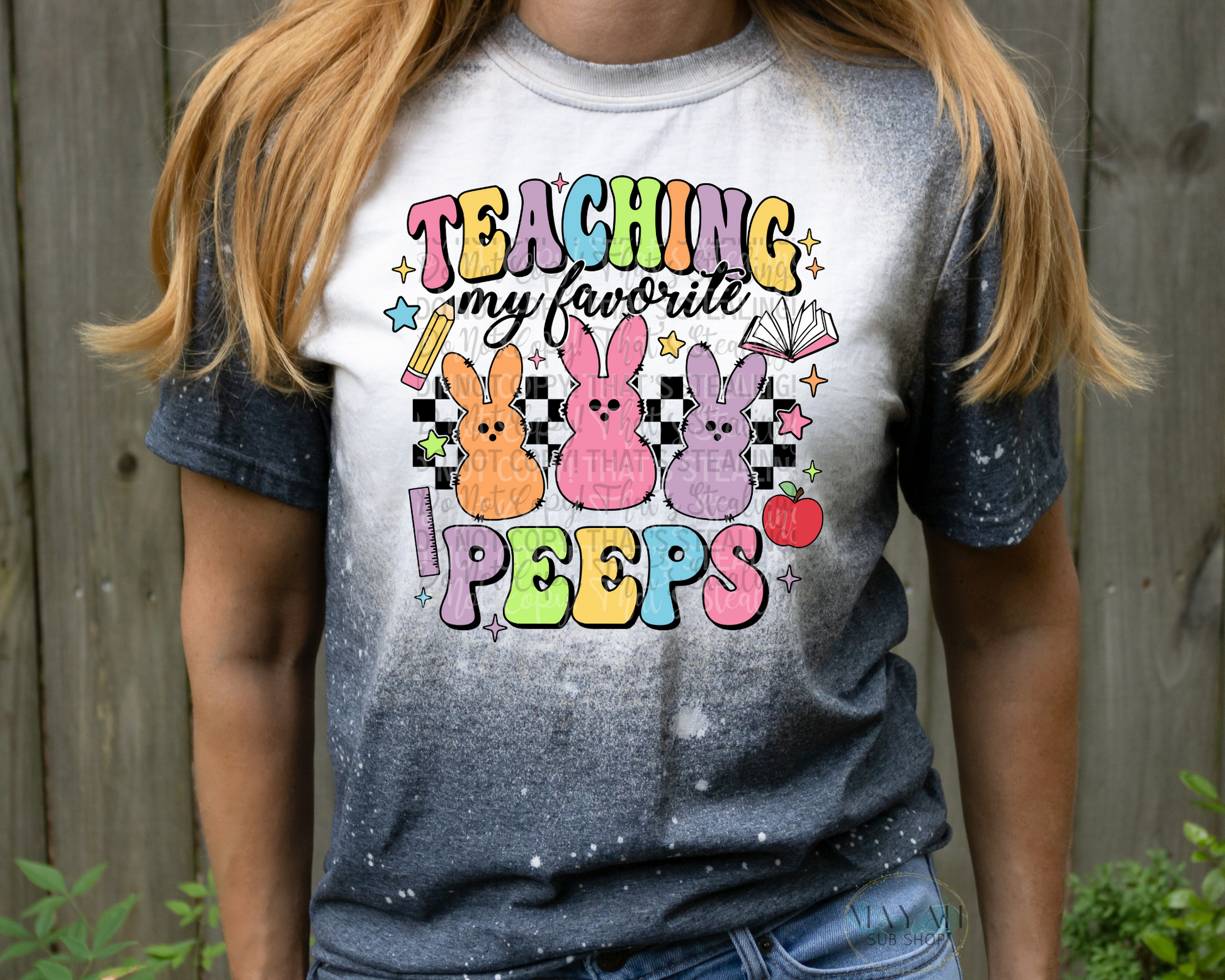 Teaching Peeps Bleached Tee - Mayan Sub Shop