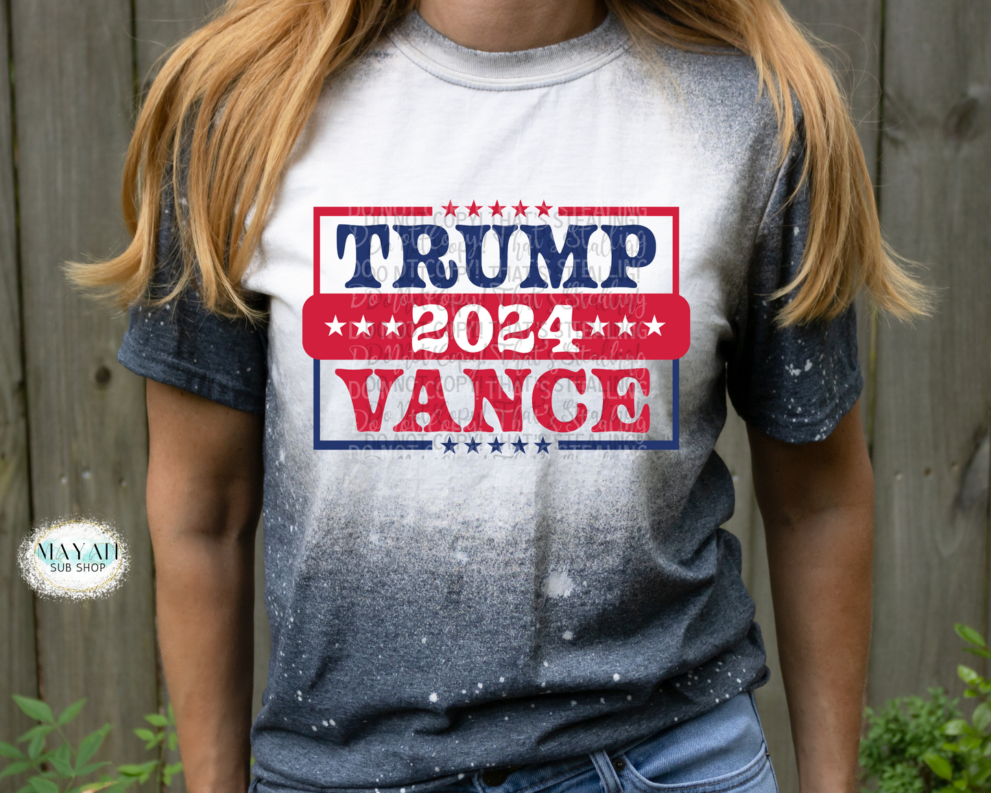 Trump 2024 Vance R/B Bleached Tee