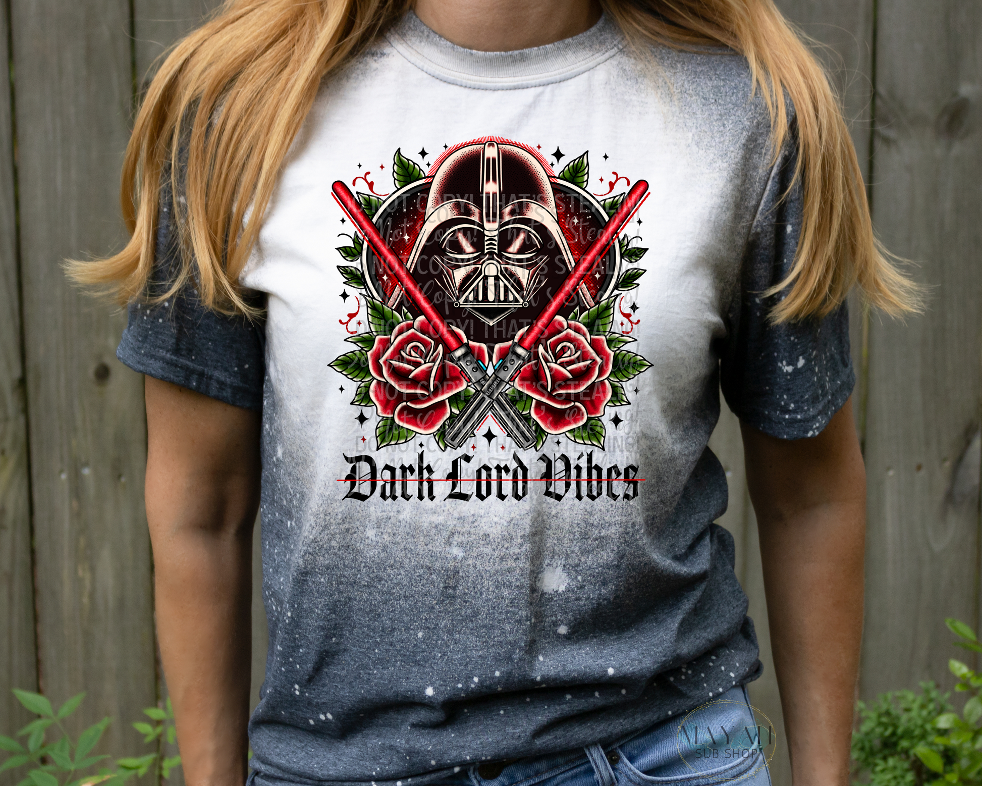 Dark Lord Vibes Bleached Tee - Mayan Sub Shop