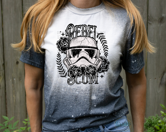 Rebel scum bleached tee. -Mayan Sub Shop