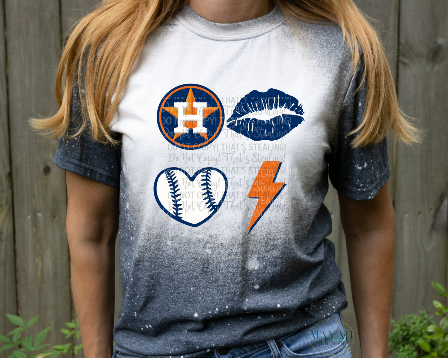 Astros Bleached Tee - Mayan Sub Shop